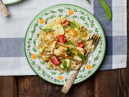 Grilled Cheese with Vegetable Couscous