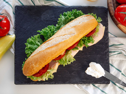 Hungarian Labneh baguette sandwich