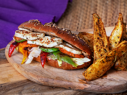 Grilled Cheese Sandwich with Grilled Vegetables