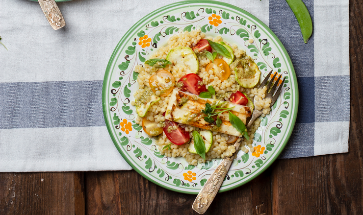 Grilled Cheese with Vegetable Couscous