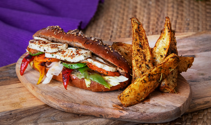 Grilled Cheese Sandwich with Grilled Vegetables